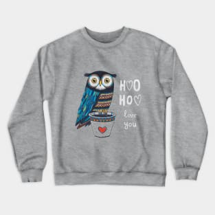 Cute owl chalk style illustration Crewneck Sweatshirt